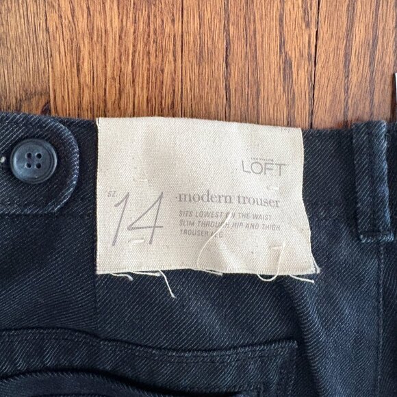 Ann Taylor Loft Modern Trouser Women's Black Denim Wash High Rise Size 14 NWT - Picture 7 of 8